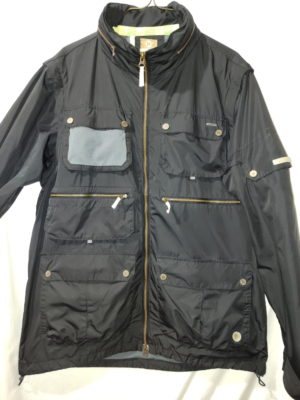 Merrell 2 In 1 Black Lightweight Utility Windbreaker Jacket